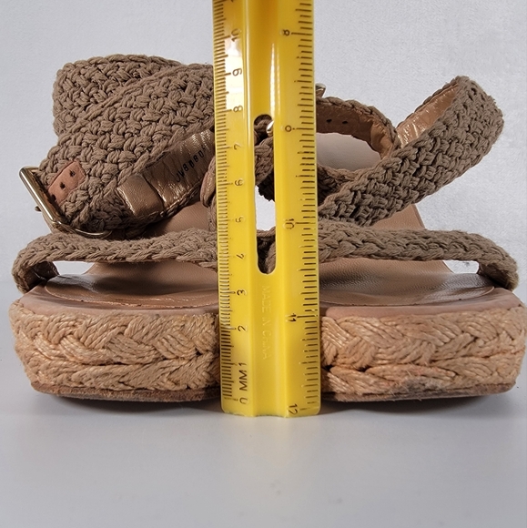 Stuart Weitzman Platform Wedge Espadrille Sandals in Tan, Size 8.5 - Picture 6 of 10